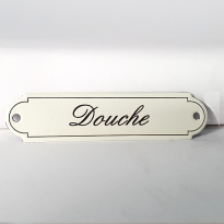 NP-KS-S2-6 TopEmaille Crème deurbordje 'Douche' gebold klassiek 115x27mm