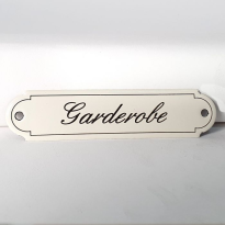 NP-KS-S2-9 TopEmaille crème deurbordje 'Garderobe' gebold klassiek 115x27mm