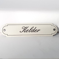 Deurbordje emaille 'Kelder' gebold klassiek, 115x27mm