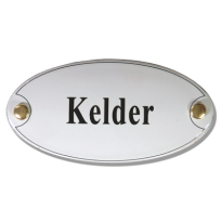 Deurbordje emaille 'Kelder' ovaal, 60x35 mm