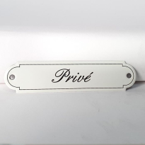 NP-KS-S2-17 TopEmaille crème deurbordje 'Privé' 115x27mm