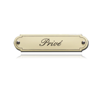 NP-KS-S1-17 TopEmaille crème deurbordje 'Privé' 80x22mm