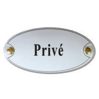 NS-660 TopEmaille wit deurbordje 'Privé' ovaal 60x35mm