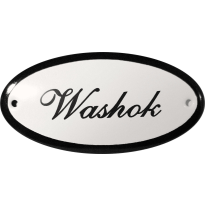 Deurbordje ovaal  'Washok', emaille