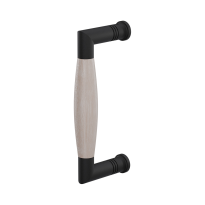 Deurgreep ton model Ika 157mm zwart haaks nekje met eiken whitewash