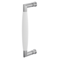 Deurgreep ton model Ika 207mm haaks nekje RVS geborsteld met wit