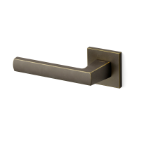 Deurkruk op rozet Fan 711 imperial brons 50x50mm - linkswijzend