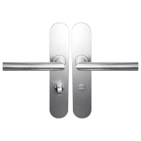 Deurkruk op schild WC63/8 L-haaks model 19mm RVS geborsteld
