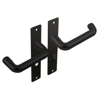 Dulimex zwart binnendeurbeslag kruk/kruk coupemodel op kortschild, WC63/8 set