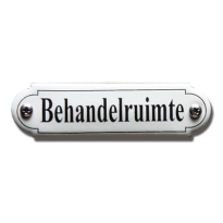 NP-KS-R1-3 TopEmaille crème deurbordje 'Behandelruimte' 80x22mm