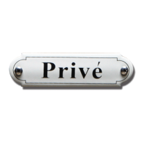 Emaille deurbordje 'Privé' gebold klassiek 80x22mm