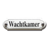 NP-KS-R1-25 TopEmaille crème deurbordje 'Wachtkamer' 80x22mm gebold klassiek