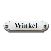 NP-KS-R1-27 TopEmaille crème deurbordje 'Winkel'  gebold klasiek 80x22mm
