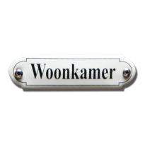 NP-KS-R1-28 TopEmaille Crème deurbordje 'Woonkamer' 80x22mm