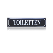 WC-72 TopEmaille zwart toilet bordje 'Toiletten' rechthoekig 330x80mm