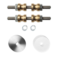 Glasdeur bevestigingsset t.b.v grepen met dubbelzijdige bevestiging RVS rozet 27x2mm