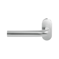GPF1000.04L deurkruk op ovale rozet Aka linkswijzend RVS, 70x32x10mm
