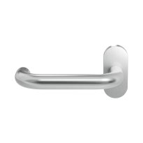 GPF1005.04L Hoa deurkruk op ovale rozet linkswijzend RVS, 70x32x10mm