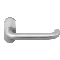 GPF1006.04 deurkruk op ovale rozet Hoa paar RVS, 70x32x10mm