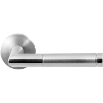GPF1040.00 Kohu deurkruk op ronde rozet RVS, 50x8mm