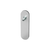 GPF1100.10.400 kortschild afgerond blind RVS geborsteld met vastgelaste knopvastzetter