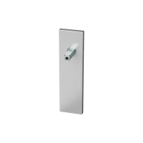 GPF1100.15 kortschild rechthoekig RVS geborsteld met vastgelaste knopvastzetter