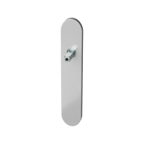 GPF1100.20 langschild afgerond RVS geborsteld met vastgelaste knopvastzetter