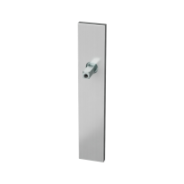 GPF1100.25 langschild rechthoekig RVS geborsteld met vastgelaste knopvastzetter