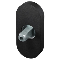 GPF1104.61.0400 ovaal rozet 70x32x10mm zwart met vastgelaste knopvastzetter