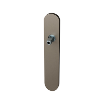GPF1120.A3.442 langschild afgerond PC72 Mocca blend met vastgelaste knopvastzetter