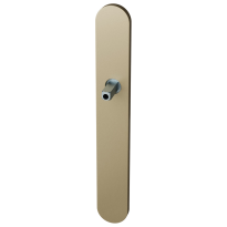 GPF1170.A4.401 langschild XL afgerond BB56 Champagne blend met vastgelaste knopvastzetter