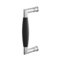 GPF4951.09B deurgreep Ika RVS geborsteld/zwart haaks 157x62/141mm