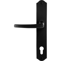 GPF6230.60L/R smeedijzer zwarte deurkruk Eno op schild PC92 238x41x4mm, links-/rechtswijzend