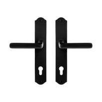 GPF6235.60 smeedijzer zwarte deurkruk Ilo op schild PC85, 238x41x4mm