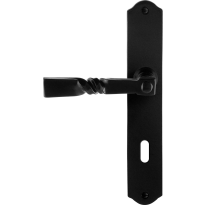 GPF6245.60L/R smeedijzer zwarte deurkruk Nokka op schild BB72 238x41x4mm, links-/rechtswijzend