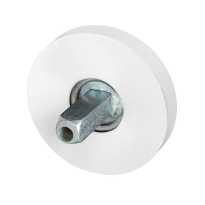 GPF8100.40.400 rozet 50x8mm wit met vastgelaste knopvastzetter