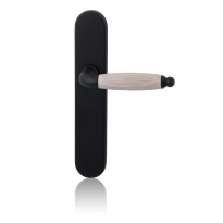 GPF8260.20R Ika deurkruk op langschild zwart rechtswijzend BB56