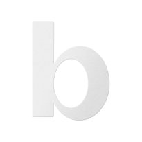 Huisnummer toevoeging letter 'B' wit, 110 mm