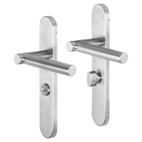 Impresso Alton deurkruk op schild afgerond 225x41x10mm WC63/8 RVS geborsteld