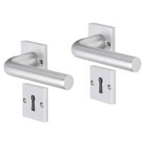 Impresso Bolton deurkruk op rozet met schroeven 53x53x9mm Aluminium met sleutelrozet