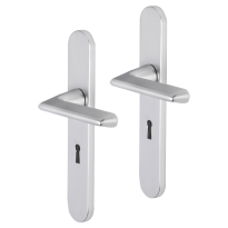 Impresso Bolton deurkruk op schild afgerond 225x41x10mm BB56 Aluminium