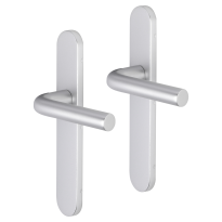 Impresso Bolton deurkruk op schild afgerond 225x41x10mm blind Aluminium
