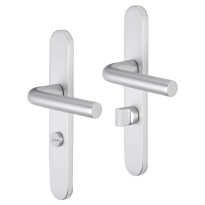 Impresso Bolton deurkruk op schild afgerond 225x41x10mm WC63/8 Aluminium