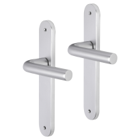 Impresso Bolton deurkruk op schild met schroeven afgerond 225x41x10mm blind Aluminium