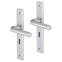 Impresso Bolton deurkruk op schild met schroeven rechthoekig 226x41x10mm BB56 Aluminium