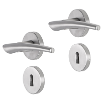 Impresso Boston deurkruk op rozet 53x9mm RVS geborsteld met sleutelrozet