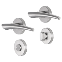 Impresso Boston deurkruk op rozet 53x9mm RVS geborsteld met toiletgarnituur