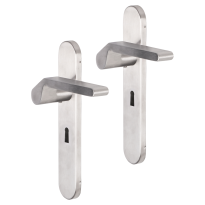 Impresso Boston deurkruk op schild afgerond 225x41x10mm BB56 RVS geborsteld