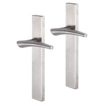 Impresso Boston deurkruk op schild rechthoekig 226x41x10mm blind RVS geborsteld