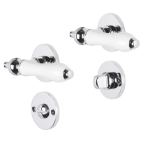 Impresso Brisbane deurkruk op rozet 53x9mm Chroom met toiletgarnituur